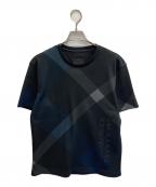 BLACK LABEL CRESTBRIDGEブラックレーベル クレストブリッジ）の古着「バイアスクレストブリッジチェックTシャツ」｜ブラック