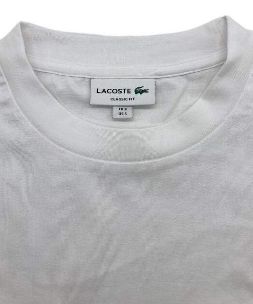 LACOSTE（ラコステ）LACOSTE (ラコステ) アウトラインクロックポケットTシャツ ホワイト サイズ:3の古着・服飾アイテム