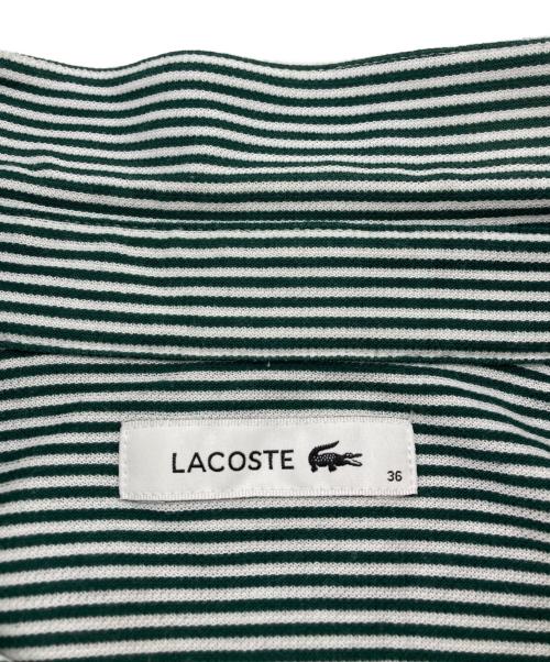 LACOSTE（ラコステ）LACOSTE (ラコステ) ストライプシャツ グリーン×ホワイト サイズ:SIZE36の古着・服飾アイテム