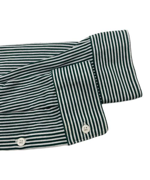 LACOSTE（ラコステ）LACOSTE (ラコステ) ストライプシャツ グリーン×ホワイト サイズ:SIZE36の古着・服飾アイテム