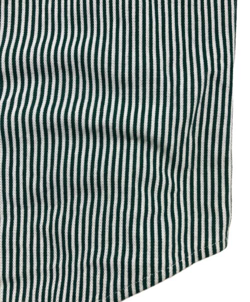 LACOSTE（ラコステ）LACOSTE (ラコステ) ストライプシャツ グリーン×ホワイト サイズ:SIZE36の古着・服飾アイテム