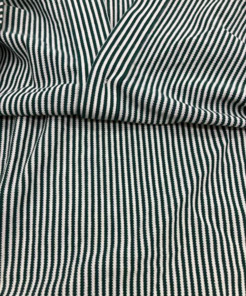 LACOSTE（ラコステ）LACOSTE (ラコステ) ストライプシャツ グリーン×ホワイト サイズ:SIZE36の古着・服飾アイテム