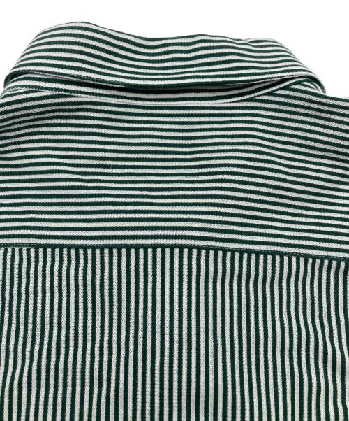 LACOSTE（ラコステ）LACOSTE (ラコステ) ストライプシャツ グリーン×ホワイト サイズ:SIZE36の古着・服飾アイテム