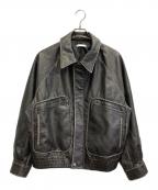 WYM LIDNMウィム バイ リドム）の古着「ARTIFICIAL GRAIN FLIGHT BLOUSON」｜ブラウン