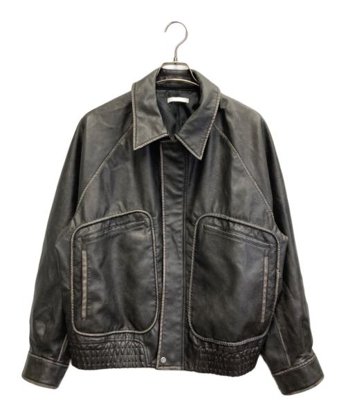 WYM LIDNM（ウィム バイ リドム）WYM LIDNM (ウィム バイ リドム) ARTIFICIAL GRAIN FLIGHT BLOUSON ブラウン サイズ:Lの古着・服飾アイテム