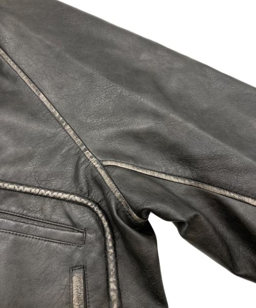 WYM LIDNM（ウィム バイ リドム）WYM LIDNM (ウィム バイ リドム) ARTIFICIAL GRAIN FLIGHT BLOUSON ブラウン サイズ:Lの古着・服飾アイテム