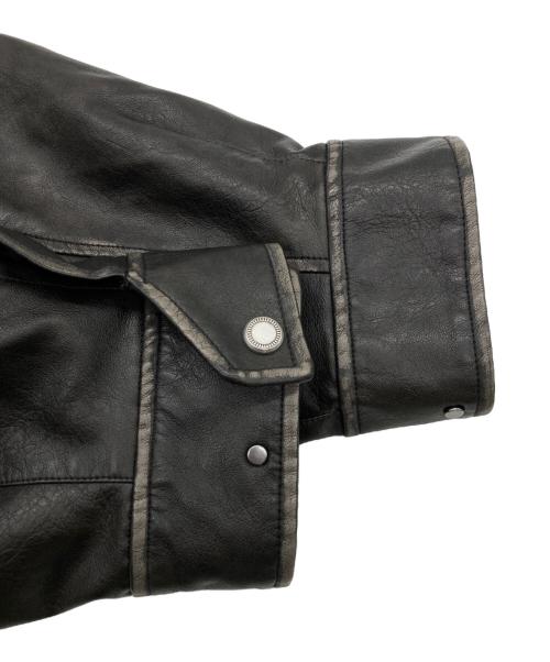 WYM LIDNM（ウィム バイ リドム）WYM LIDNM (ウィム バイ リドム) ARTIFICIAL GRAIN FLIGHT BLOUSON ブラウン サイズ:Lの古着・服飾アイテム