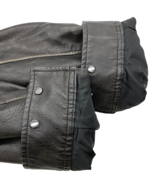 WYM LIDNM（ウィム バイ リドム）WYM LIDNM (ウィム バイ リドム) ARTIFICIAL GRAIN FLIGHT BLOUSON ブラウン サイズ:Lの古着・服飾アイテム