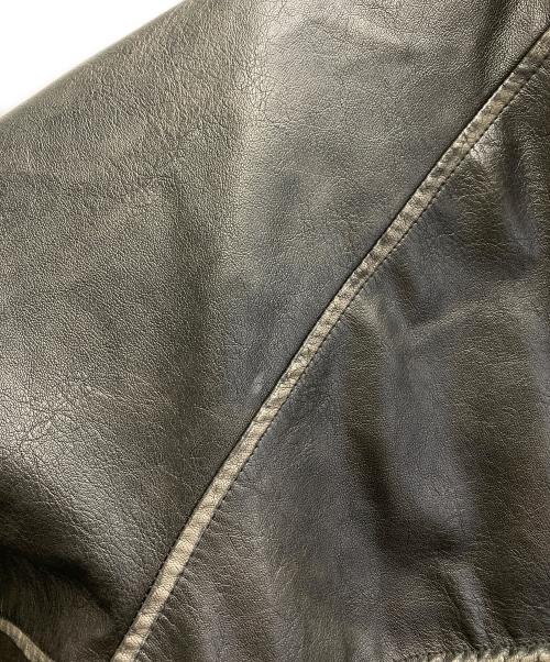 WYM LIDNM（ウィム バイ リドム）WYM LIDNM (ウィム バイ リドム) ARTIFICIAL GRAIN FLIGHT BLOUSON ブラウン サイズ:Lの古着・服飾アイテム