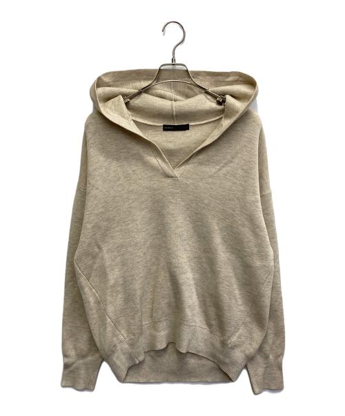Noble（ノーブル）Noble (ノーブル) 接結タック編みフードプルオーバー ベージュ サイズ:FREEの古着・服飾アイテム