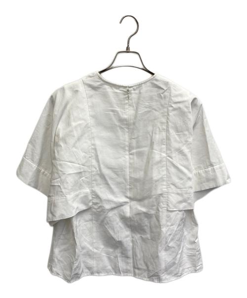 ebure（エブール）EBURE (エブール) ハイカウントポプリン デザインブラウス ホワイト サイズ:38の古着・服飾アイテム