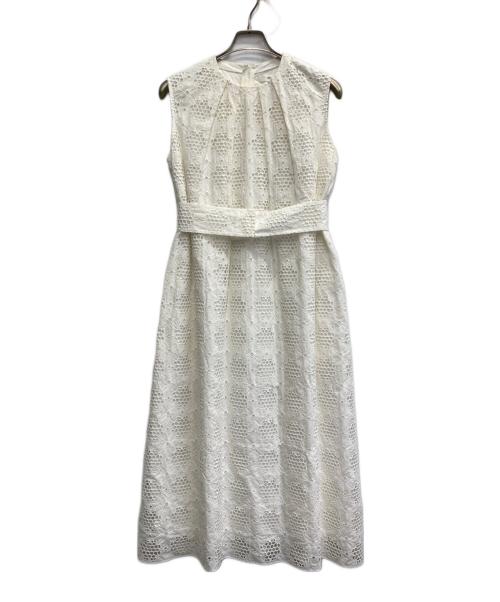 ebure（エブール）EBURE (エブール) コットンエンブロイダリーレーススリーブレスワンピース ホワイト サイズ:38の古着・服飾アイテム