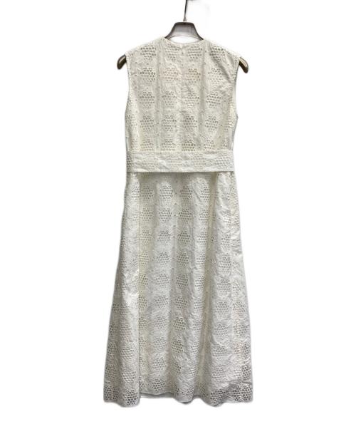 ebure（エブール）EBURE (エブール) コットンエンブロイダリーレーススリーブレスワンピース ホワイト サイズ:38の古着・服飾アイテム