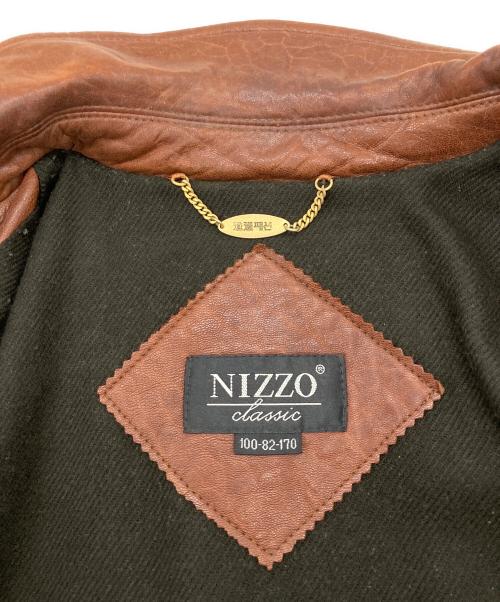 NIZZO（ニッゾ）NIZZO (ニッゾ) レザージャケット ブラウン サイズ:100-82-170の古着・服飾アイテム