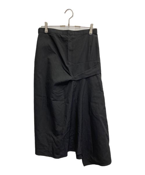 yohji yamamoto+noir（ヨウジヤマモトプリュスノアール）yohji yamamoto+Noir (ヨウジヤマモトプリュスノアール) タックフレアスカート ブラック サイズ:2の古着・服飾アイテム