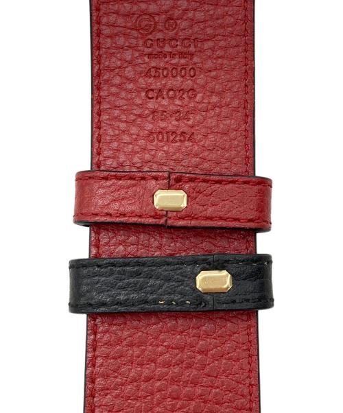 GUCCI（グッチ）GUCCI (グッチ) GGロゴリバーシブルベルト レッド×ブラック サイズ: 85-34の古着・服飾アイテム