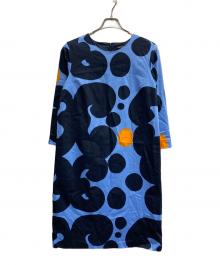 marimekko（マリメッコ）の古着「Keidas ワンピース」｜ブルー×ネイビー