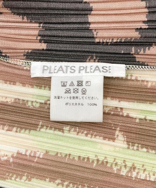 PLEATS PLEASE（プリーツプリーズ）PLEATS PLEASE (プリーツプリーズ) 総柄カーディガン ブラウン サイズ:3の古着・服飾アイテム