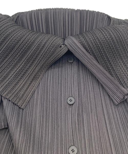 PLEATS PLEASE（プリーツプリーズ）PLEATS PLEASE (プリーツプリーズ) メッシュ レイヤード カーディガン グレー サイズ:3の古着・服飾アイテム