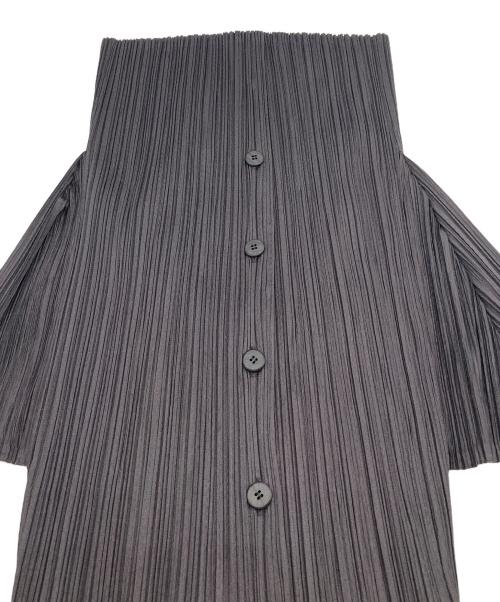 PLEATS PLEASE（プリーツプリーズ）PLEATS PLEASE (プリーツプリーズ) メッシュ レイヤード カーディガン グレー サイズ:3の古着・服飾アイテム