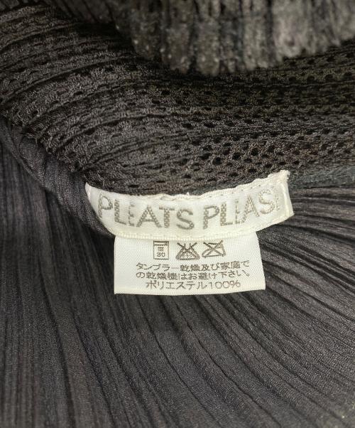 PLEATS PLEASE（プリーツプリーズ）PLEATS PLEASE (プリーツプリーズ) メッシュ レイヤード カーディガン グレー サイズ:3の古着・服飾アイテム
