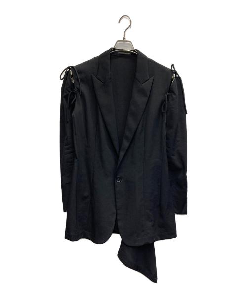 yohji yamamoto+noir（ヨウジヤマモトプリュスノアール）yohji yamamoto+noir (ヨウジヤマモトプリュスノアール) 18SS　ウールギャバジンテーラードジャケット ブラック サイズ:1の古着・服飾アイテム