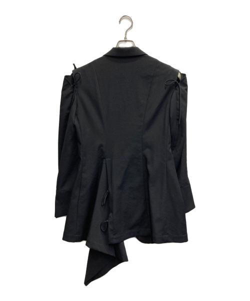 yohji yamamoto+noir（ヨウジヤマモトプリュスノアール）yohji yamamoto+noir (ヨウジヤマモトプリュスノアール) 18SS　ウールギャバジンテーラードジャケット ブラック サイズ:1の古着・服飾アイテム