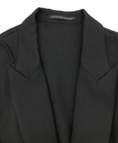 yohji yamamoto+noir（ヨウジヤマモトプリュスノアール）yohji yamamoto+noir (ヨウジヤマモトプリュスノアール) 18SS　ウールギャバジンテーラードジャケット ブラック サイズ:1の古着・服飾アイテム