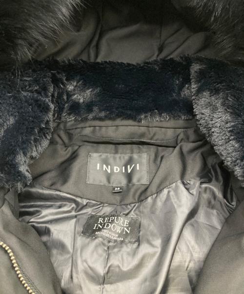 INDIVI（インディヴィ）INDIVI (インディヴィ) ロング丈リサイクルダウンコート ブラック サイズ:SIZE38の古着・服飾アイテム