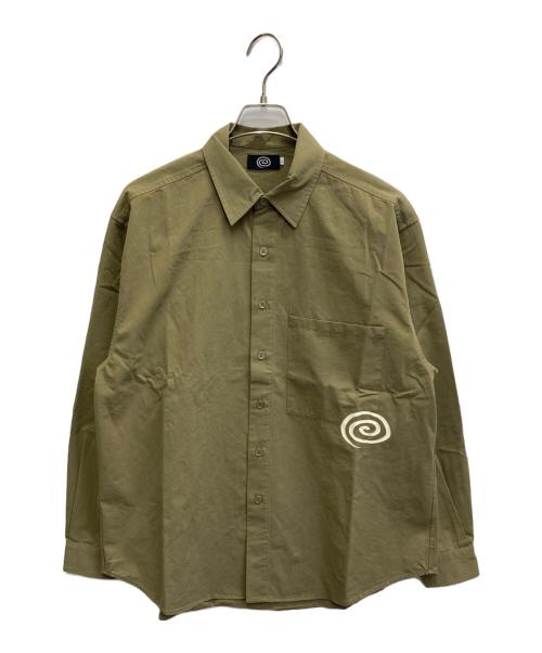 SOL soonerorlater（ソル スーナーオアレイター）SOL soonerorlater (ソル スーナーオアレイター) COTTON TWILL SHIRT グリーン サイズ:Lの古着・服飾アイテム