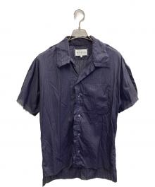 Maison Margiela（メゾンマルジェラ）の古着「20SS　カットオフオープンカラーシャツ」｜ネイビー