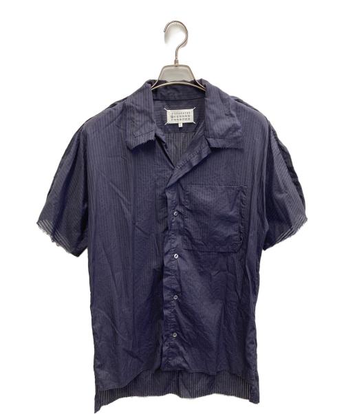Maison Margiela（メゾンマルジェラ）Maison Margiela (メゾンマルジェラ) 20SS　カットオフオープンカラーシャツ ネイビー サイズ:39の古着・服飾アイテム