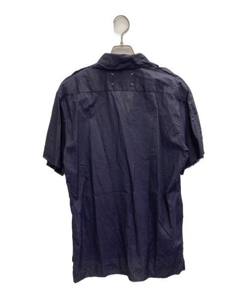 Maison Margiela（メゾンマルジェラ）Maison Margiela (メゾンマルジェラ) 20SS　カットオフオープンカラーシャツ ネイビー サイズ:39の古着・服飾アイテム