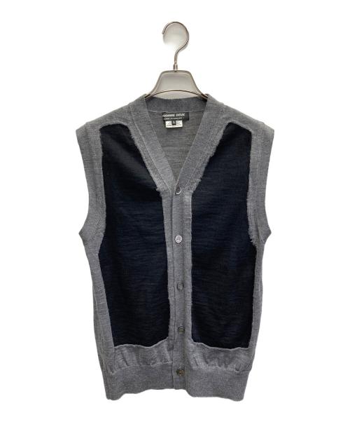 COMME des GARCONS HOMME DEUX（コムデギャルソン オム ドゥ）COMME des GARCONS HOMME DEUX (コムデギャルソン オム ドゥ) ウールニットベスト グレー×ブラック サイズ:Mの古着・服飾アイテム