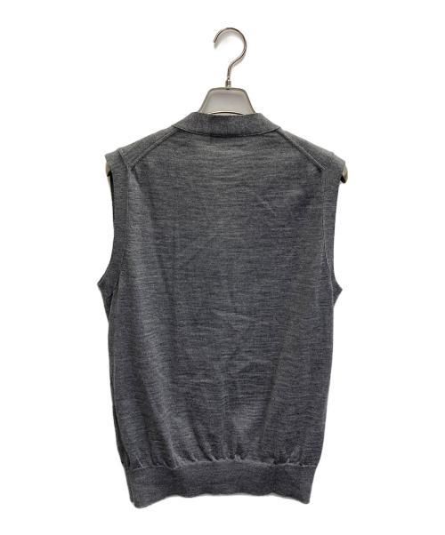 COMME des GARCONS HOMME DEUX（コムデギャルソン オム ドゥ）COMME des GARCONS HOMME DEUX (コムデギャルソン オム ドゥ) ウールニットベスト グレー×ブラック サイズ:Mの古着・服飾アイテム