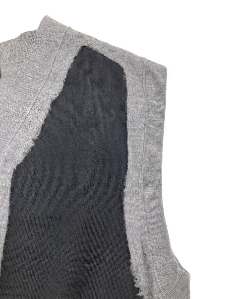 COMME des GARCONS HOMME DEUX（コムデギャルソン オム ドゥ）COMME des GARCONS HOMME DEUX (コムデギャルソン オム ドゥ) ウールニットベスト グレー×ブラック サイズ:Mの古着・服飾アイテム
