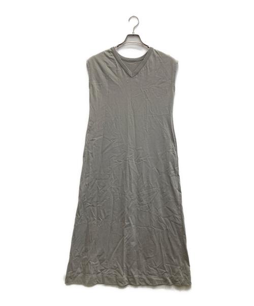 SALOANE（スローン）SALOANE (スローン) コットン天竺フレンチスリーブ ワンピース グレー サイズ:2の古着・服飾アイテム