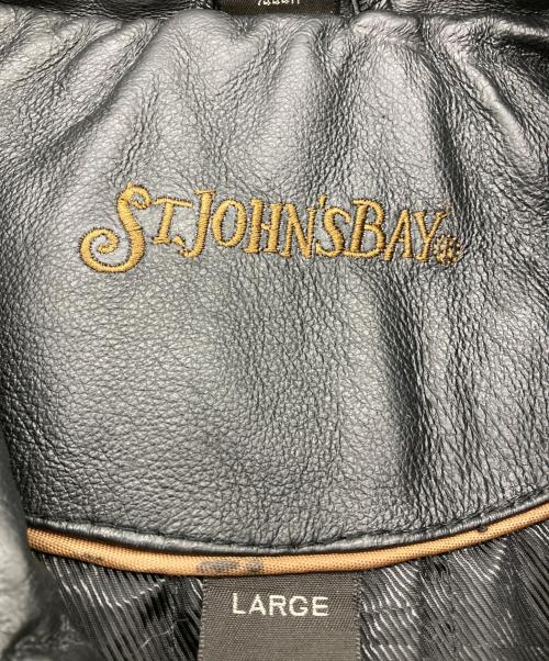 ST JOHN'S BAY（セントジョンズベイ）ST JOHN'S BAY (セントジョンズベイ) レザージャケット ブラック サイズ:Lの古着・服飾アイテム
