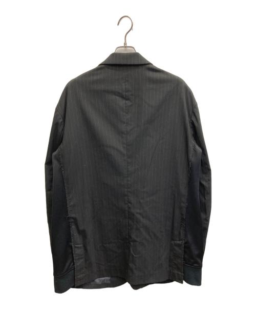 s'yte（サイト）s'yte (サイト) SS22 Pe/Rayon Tropical Pinstripe Dot Button Sleeve Peak Lapel Big Jacket ブラック サイズ:SIZE3の古着・服飾アイテム