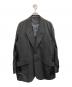 s'yte（サイト）の古着「SS22 Pe/Rayon Tropical Pinstripe Dot Button Sleeve Peak Lapel Big Jacket」｜ブラック