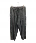 s'yteサイト）の古着「SS22 Pe/Rayon Tropical Pinstripe side snap wide pants」｜グレー