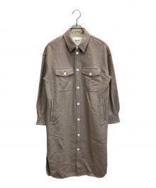 upper hights（アッパーハイツ）の古着「ウールジャージー CPOロングシャツ ワンピース」｜グレー