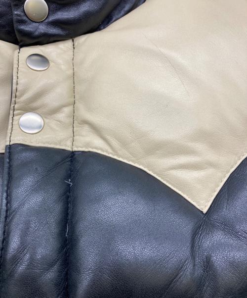 FREEDOM（フリーダム）freedom (フリーダム) レザーダウンジャケット ベージュ×ブラック サイズ:36の古着・服飾アイテム