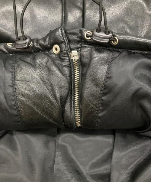 FREEDOM（フリーダム）freedom (フリーダム) レザーダウンジャケット ベージュ×ブラック サイズ:36の古着・服飾アイテム