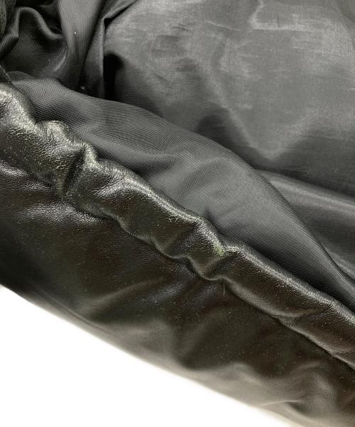 FREEDOM（フリーダム）freedom (フリーダム) レザーダウンジャケット ベージュ×ブラック サイズ:36の古着・服飾アイテム