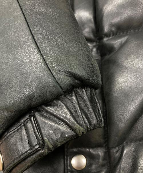 FREEDOM（フリーダム）freedom (フリーダム) レザーダウンジャケット ベージュ×ブラック サイズ:36の古着・服飾アイテム