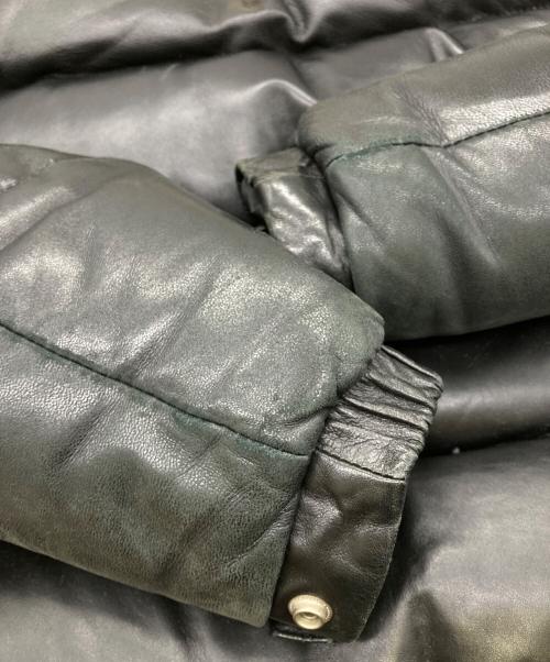 FREEDOM（フリーダム）freedom (フリーダム) レザーダウンジャケット ベージュ×ブラック サイズ:36の古着・服飾アイテム