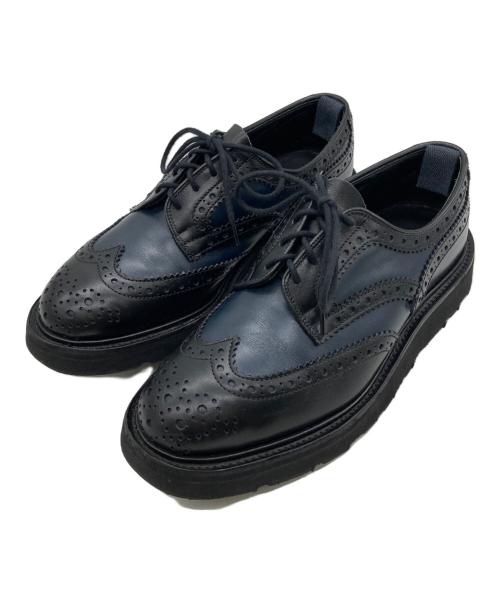 Tricker's（トリッカーズ）Tricker's (トリッカーズ) Engineered Garments (エンジニアド ガーメンツ) 別注ウィングチップシューズ ブラック×ネイビー サイズ:印字スレにより不明の古着・服飾アイテム