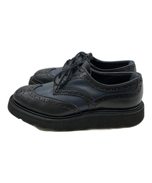 Tricker's（トリッカーズ）Tricker's (トリッカーズ) Engineered Garments (エンジニアド ガーメンツ) 別注ウィングチップシューズ ブラック×ネイビー サイズ:印字スレにより不明の古着・服飾アイテム