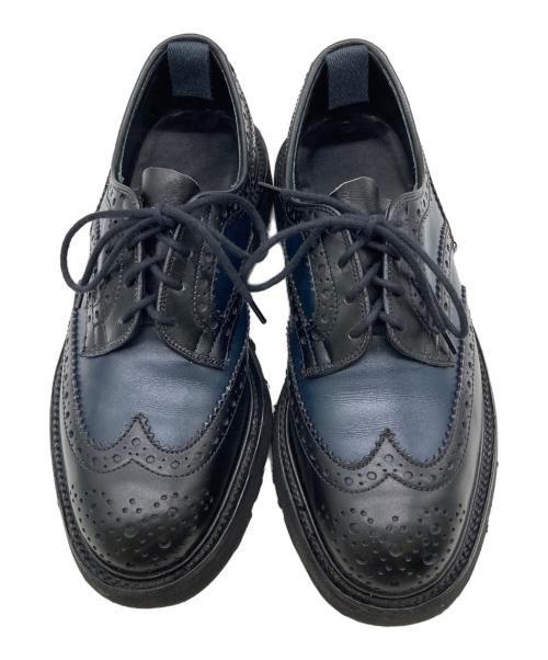 Tricker's（トリッカーズ）Tricker's (トリッカーズ) Engineered Garments (エンジニアド ガーメンツ) 別注ウィングチップシューズ ブラック×ネイビー サイズ:印字スレにより不明の古着・服飾アイテム